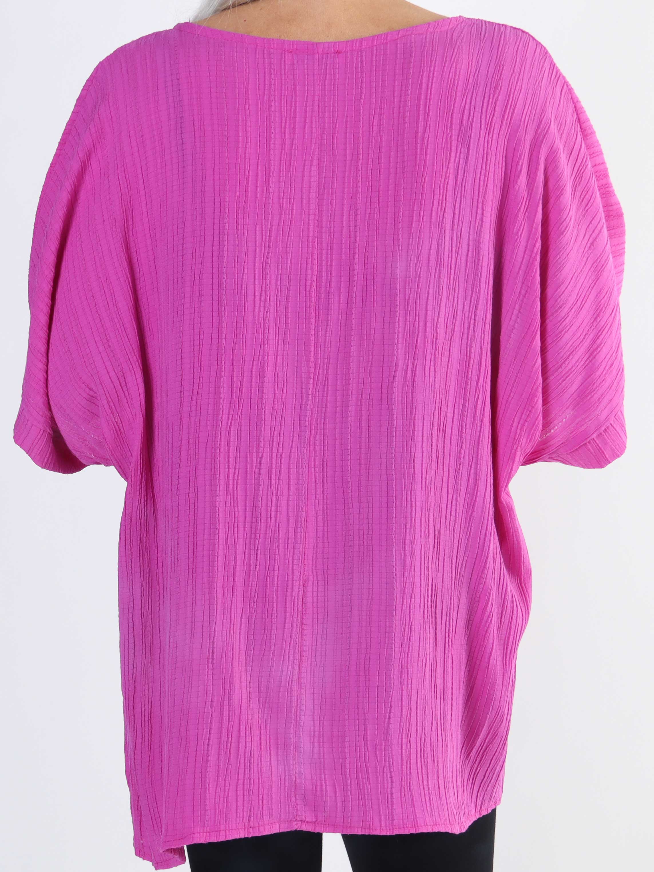 Cindy - enfärgad plus size-blus i crepe-look